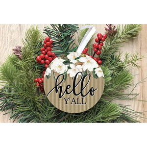 Magnolia Hello Yall Sign - Wreath Enhancement