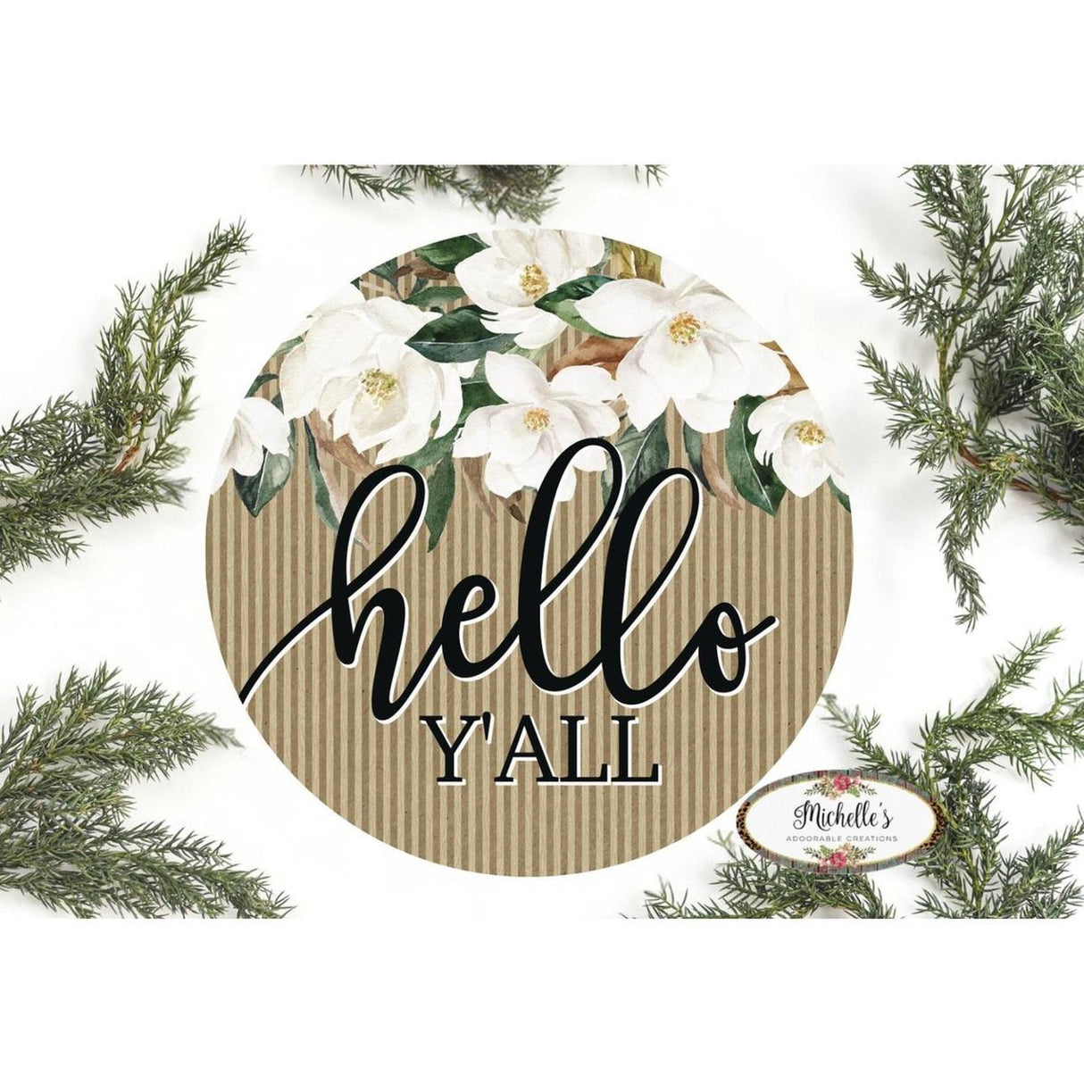 Magnolia Hello Yall Sign - Wreath Enhancement
