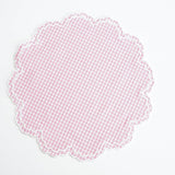 MAGNOLIA GINGHAM PINK WHITE TRIM FABRIC PLACEMAT NAPKIN SET