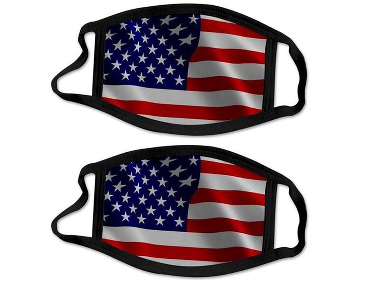 4-Pack Washable/Reusable USA Flag Mask