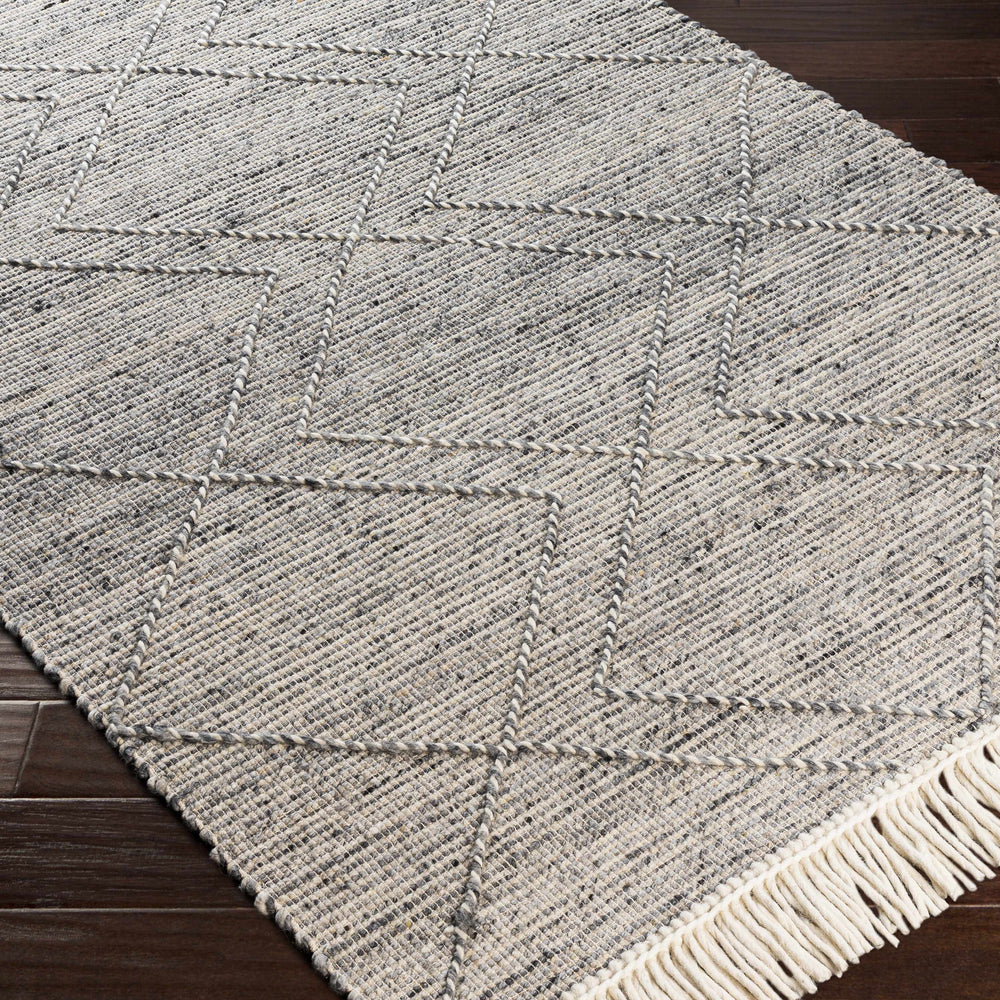 Gray Malilipot Wool Blend Braided Tassel Area Rug - Clearance
