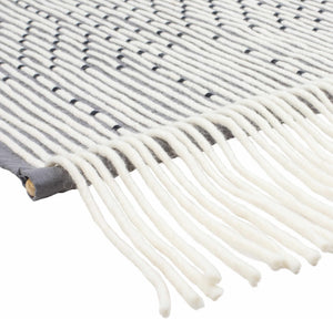 Mansura Gray and White Patterned Wall Hanging