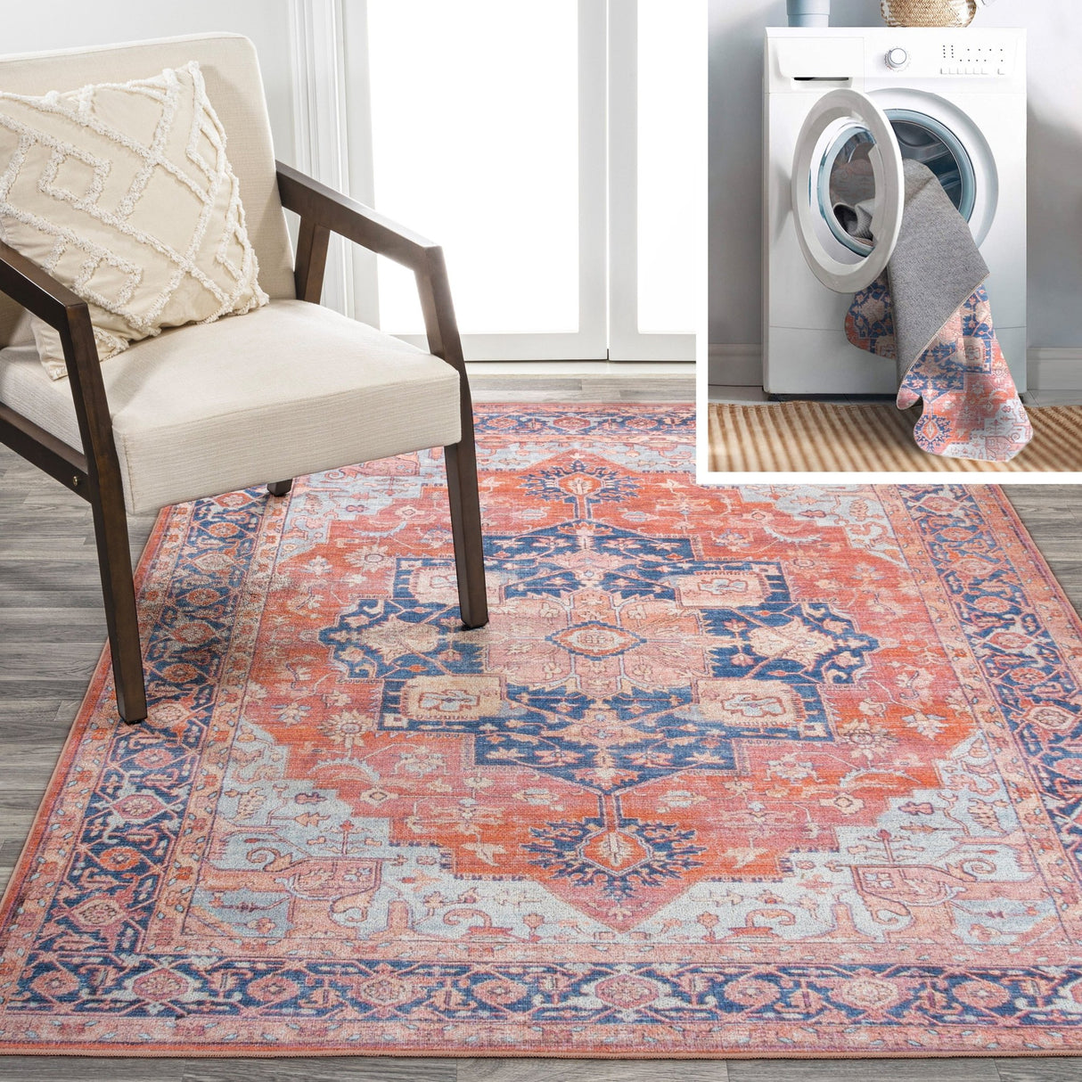 Maris Ornate Medallion Machine - Washable Area Rug - Tuesday Morning - Area Rugs