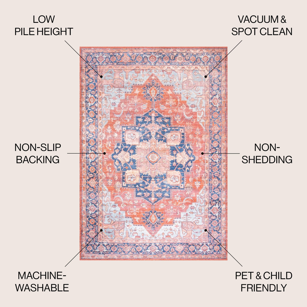 Maris Ornate Medallion Machine - Washable Area Rug - Tuesday Morning - Area Rugs