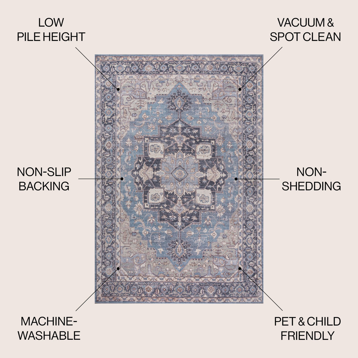 Maris Ornate Medallion Machine - Washable Area Rug - Tuesday Morning - Area Rugs