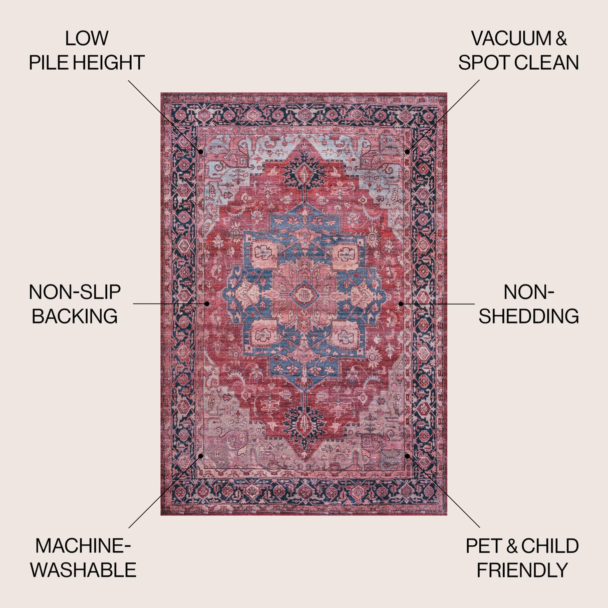 Maris Ornate Medallion Machine - Washable Area Rug - Tuesday Morning - Area Rugs
