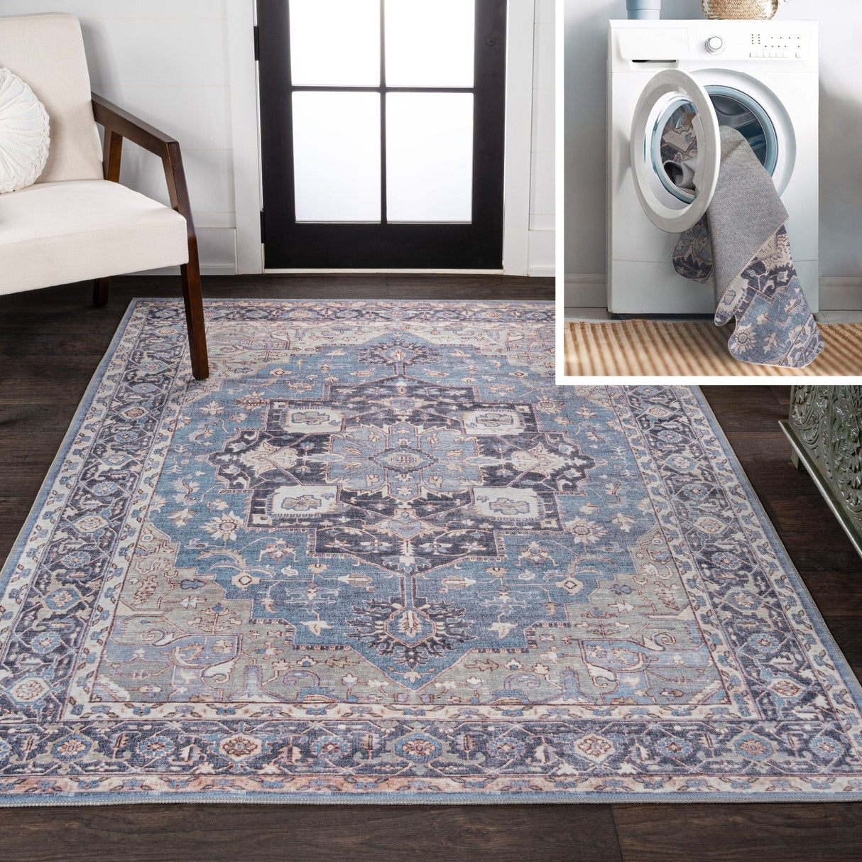 Maris Ornate Medallion Machine - Washable Area Rug - Tuesday Morning - Area Rugs