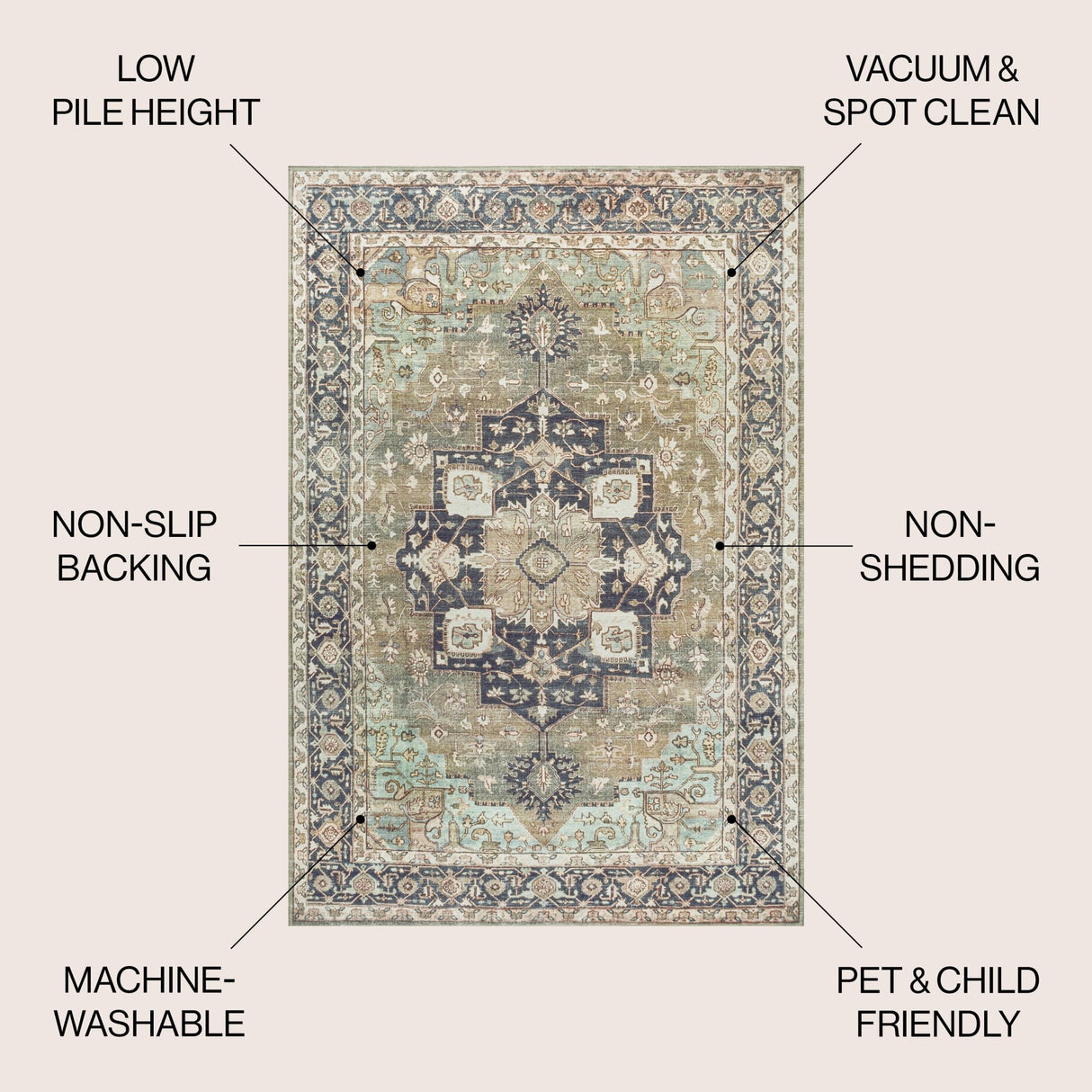 Maris Ornate Medallion Machine - Washable Area Rug - Tuesday Morning - Area Rugs