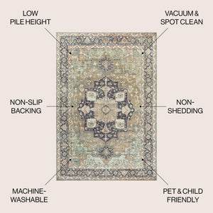 Maris Ornate Medallion Machine - Washable Area Rug - Tuesday Morning - Area Rugs