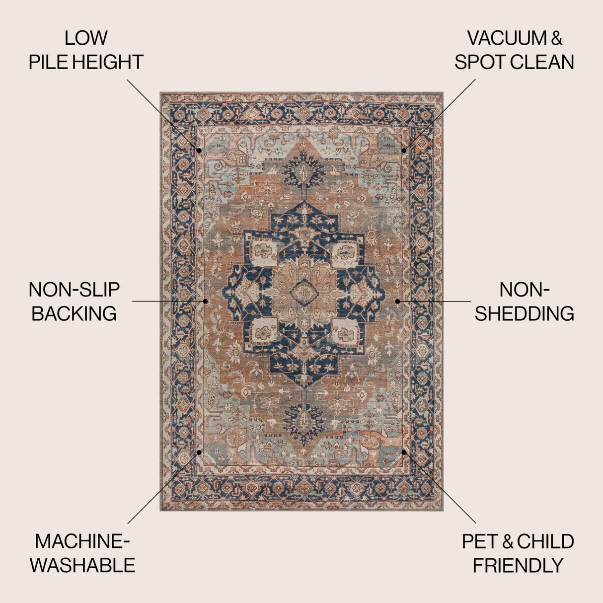 Maris Ornate Medallion Machine - Washable Area Rug - Tuesday Morning - Area Rugs
