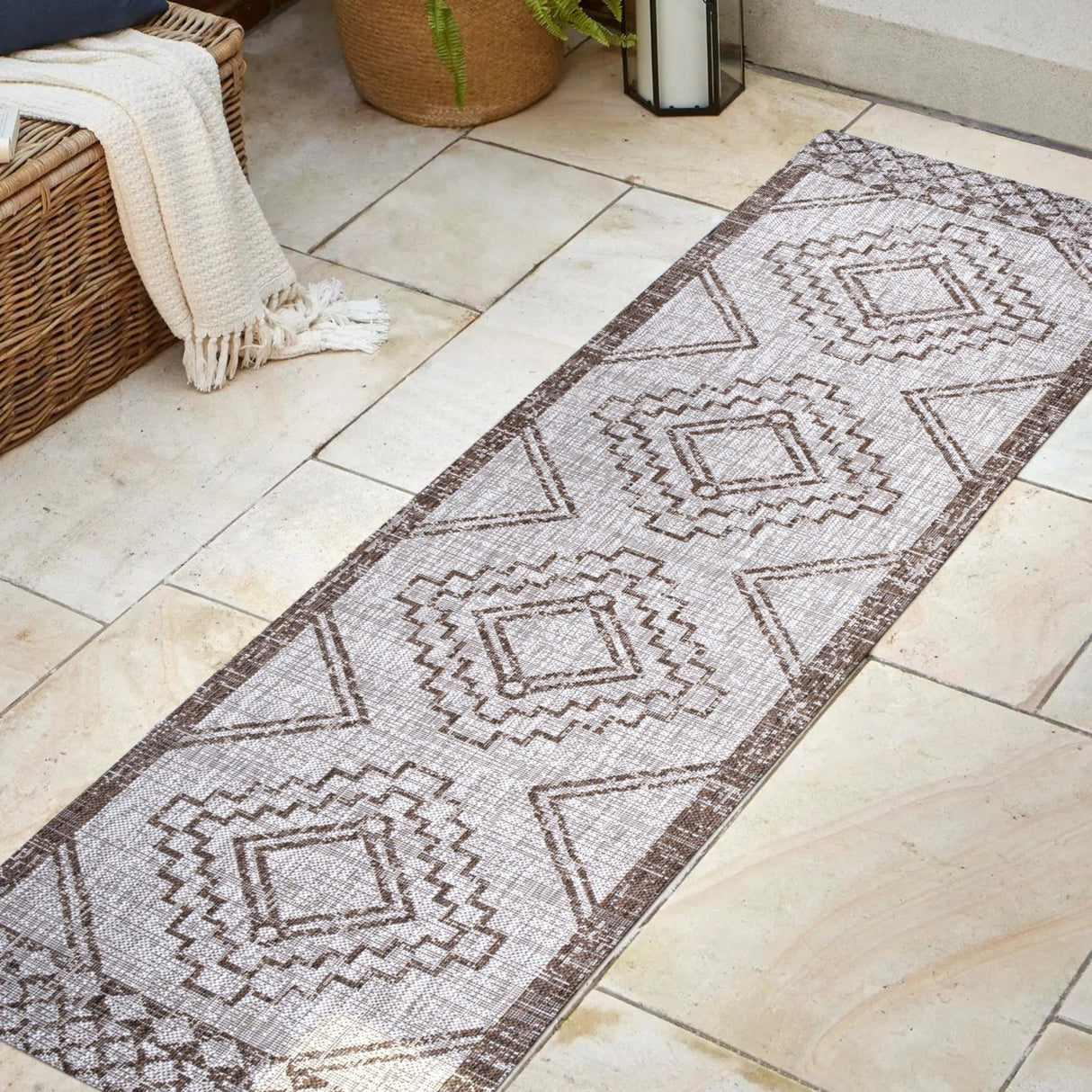 Marokko-Diamond-Tribal-Medallion-Indoor/Outdoor-Runner-Rug-Runner-Rugs