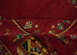 Modern Style Maroon 5x7 Wool Hand Knotted Antique Rug