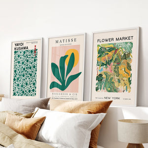 Colorful Matisse-Inspired Wall Art. Set of 3 Modern Abstract Prints