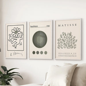 Sage Green Henri Matisse Botanical Art. Bauhaus Poster Set