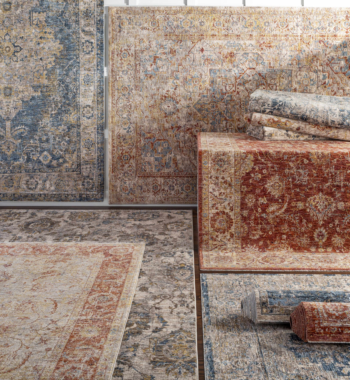 Morinville Teal Floral Rug