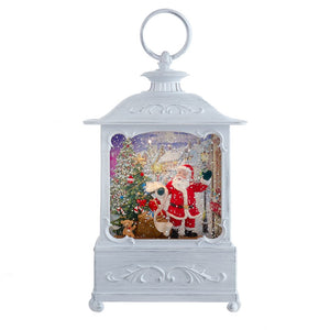 Battery Operated Warm White LED Lighted Santa With Gifts Lantern