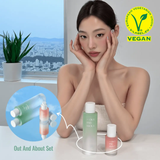 [Out And About Set] OUT AND ABOUT Moisture Tea Tree Cica Toner 200ml & Brightening Collagen Serum 30ml