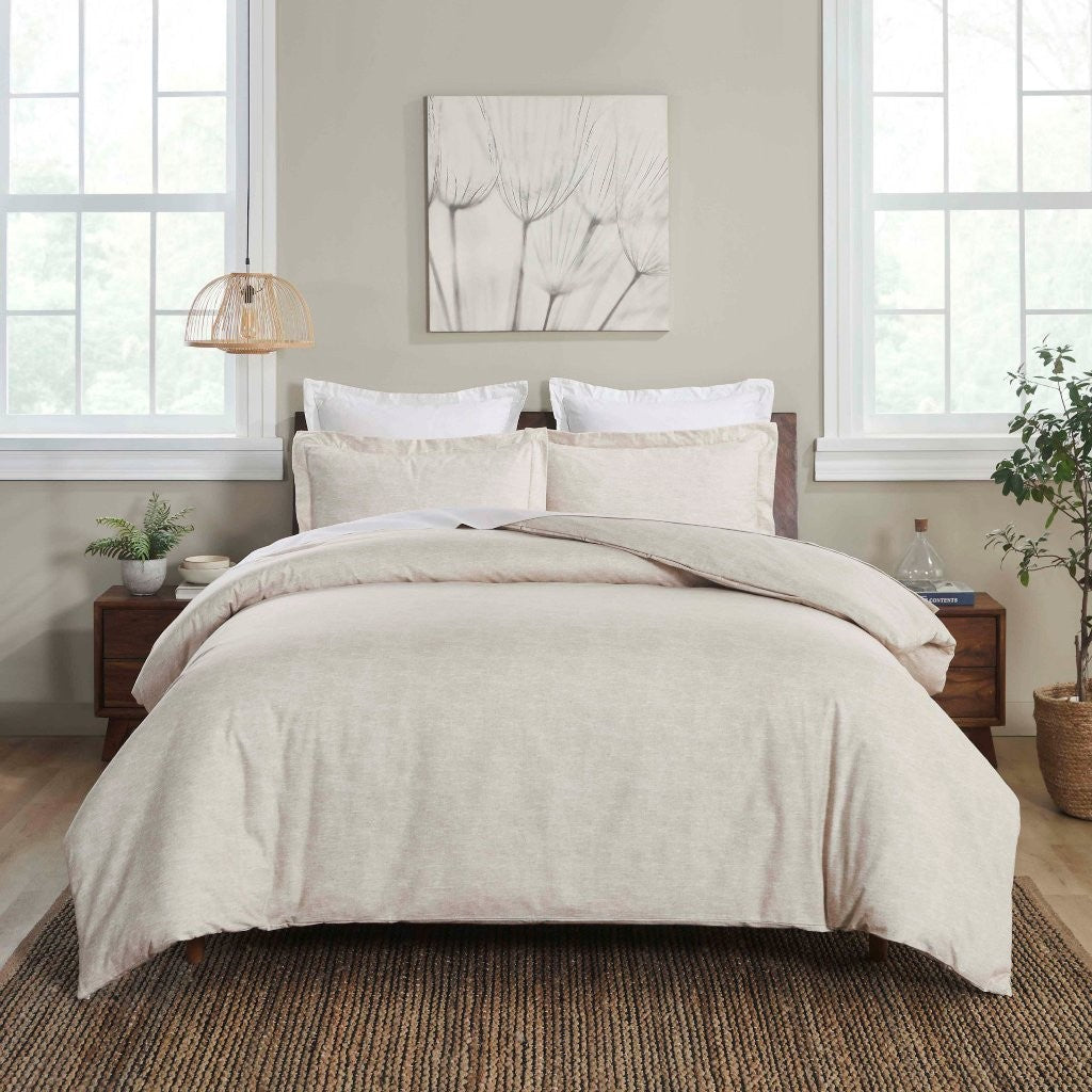 Melange Flannel Cotton Fuzzy Warm Two-Toned Duvet Cover Set - Duvet Cover Set by Superior Brand
