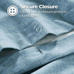 Melange Flannel Cotton Fuzzy Warm Two-Toned Duvet Cover Set - Duvet Cover Set by Superior Brand