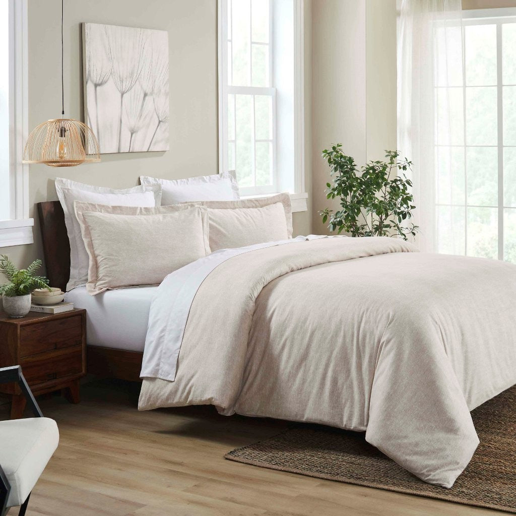 Melange Flannel Cotton Fuzzy Warm Two-Toned Duvet Cover Set - Duvet Cover Set by Superior Brand