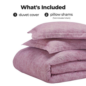 Melange Flannel Cotton Fuzzy Warm Two-Toned Duvet Cover Set - Duvet Cover Set by Superior Brand