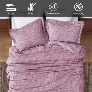 Melange Flannel Cotton Fuzzy Warm Two-Toned Duvet Cover Set - Duvet Cover Set by Superior Brand