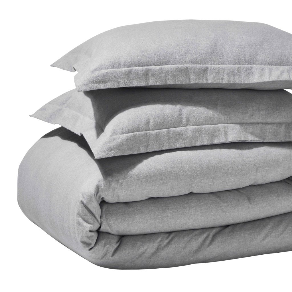 Melange Flannel Cotton Fuzzy Warm Two-Toned Duvet Cover Set - Duvet Cover Set by Superior Brand