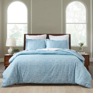 Melange Flannel Cotton Fuzzy Warm Two-Toned Duvet Cover Set - Duvet Cover Set by Superior Brand