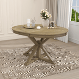 Melin Extendable Dining Table with Wood Frame and X - Shaped Base - Dining Tables