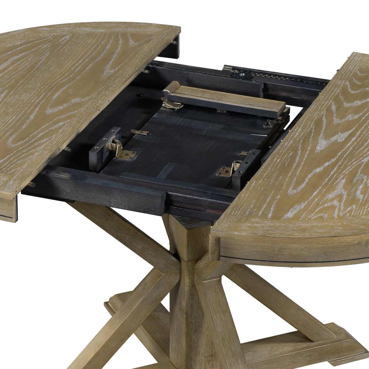 Melin Extendable Dining Table with Wood Frame and X - Shaped Base - Dining Tables