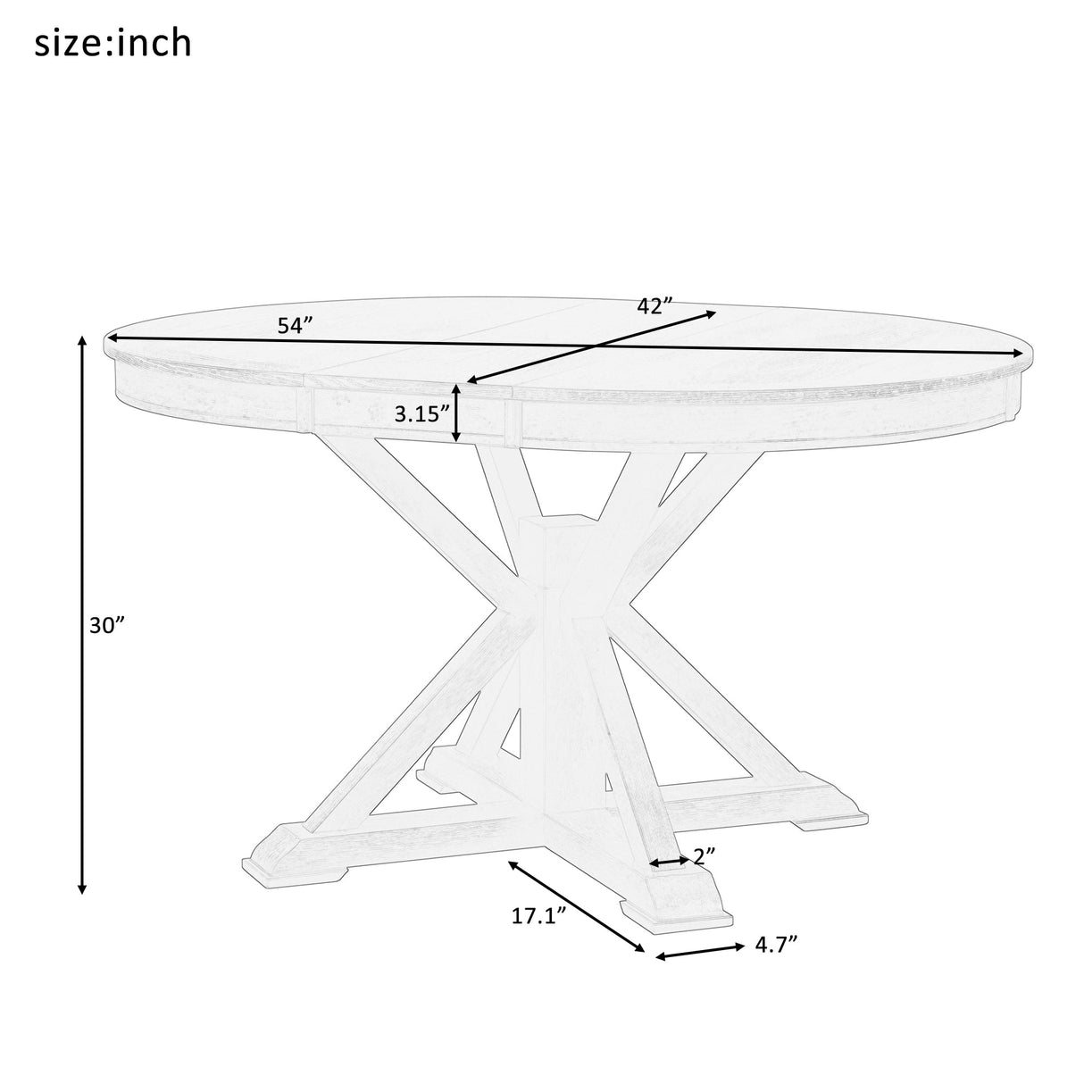 Melin Extendable Dining Table with Wood Frame and X - Shaped Base - Dining Tables