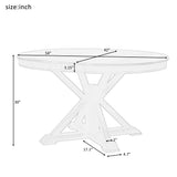 Melin Extendable Dining Table with Wood Frame and X - Shaped Base - Dining Tables