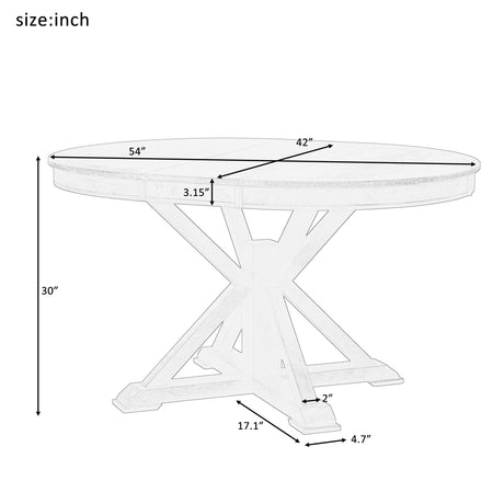 Melin Extendable Dining Table with Wood Frame and X - Shaped Base - Dining Tables