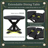 Melin Extendable Dining Table with Wood Frame and X - Shaped Base - Dining Tables