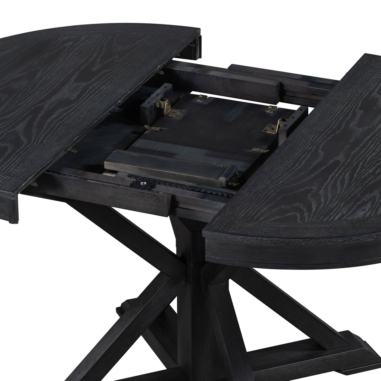 Melin Extendable Dining Table with Wood Frame and X - Shaped Base - Dining Tables