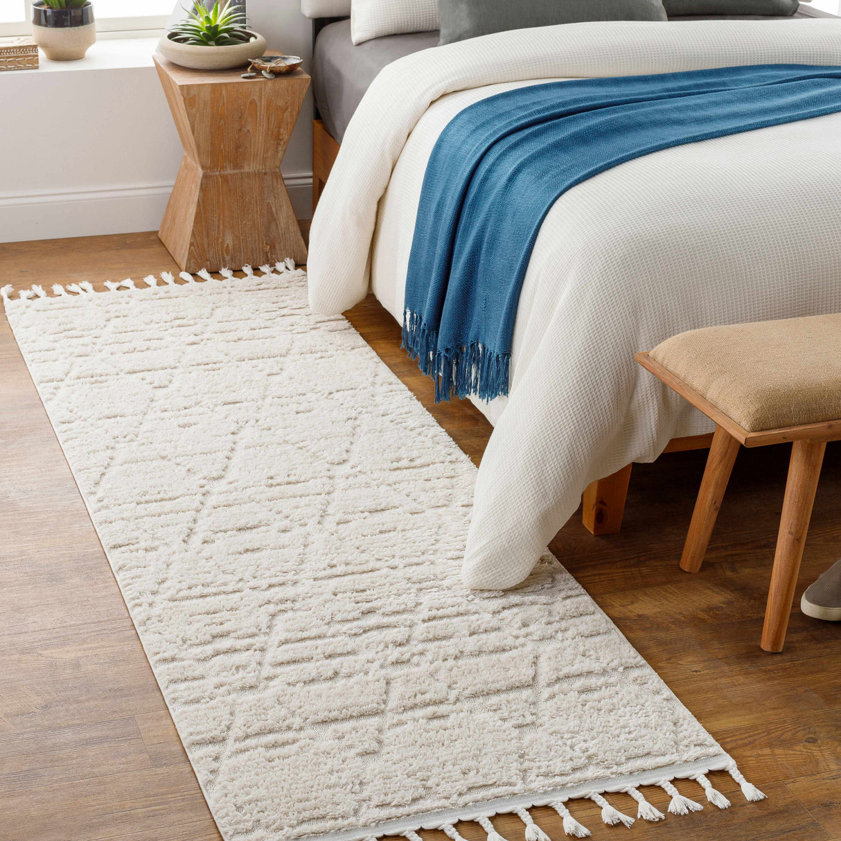 Mengen High/Low Pile Rug with Tassels