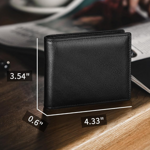 Men’s Genuine Leather RFID Blocking Bifold Wallet 13 Card Slots