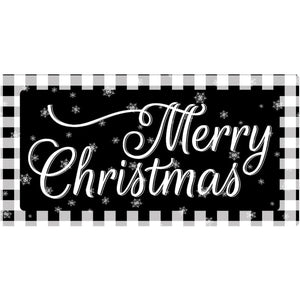 Merry Christmas Black White Sign