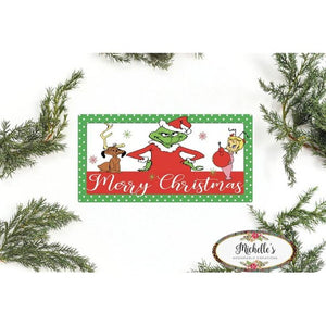 Merry Christmas Green Monster Sign