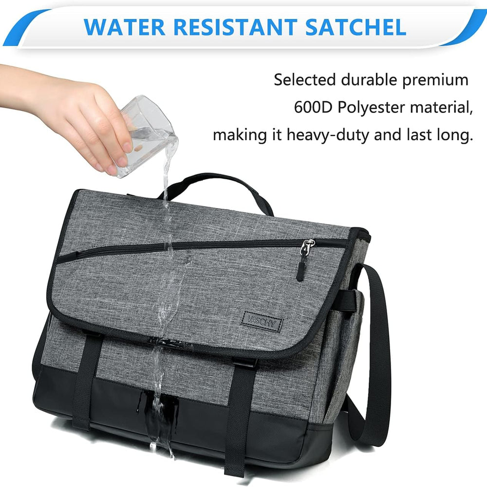 Water Resistant Laptop Messenger Bag 17 Inch Work Shoulder Bag