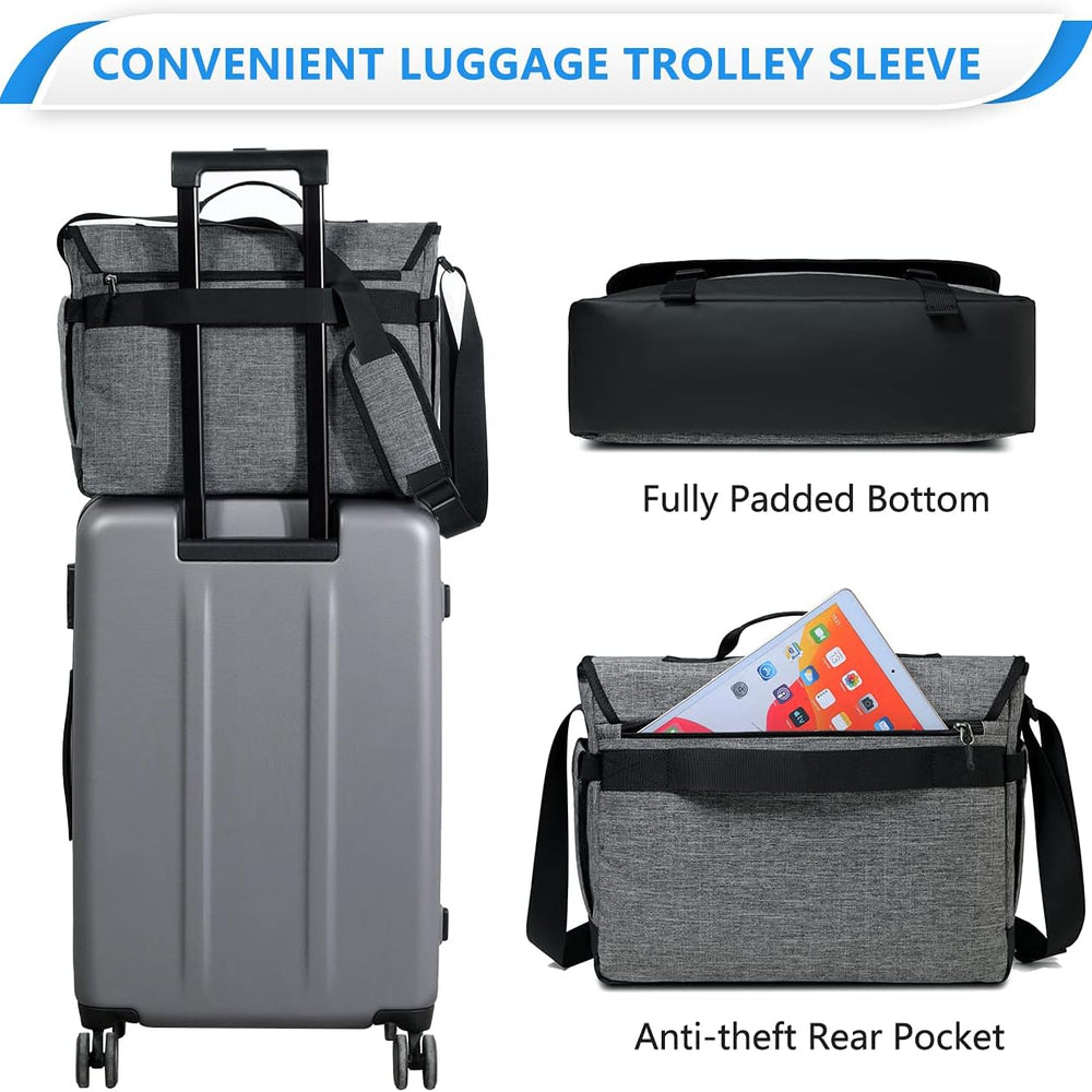 Water Resistant Laptop Messenger Bag 17 Inch Work Shoulder Bag