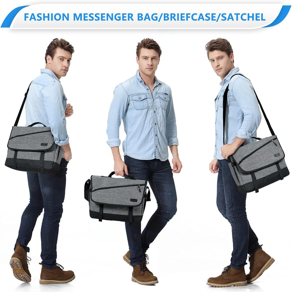 Water Resistant Laptop Messenger Bag 17 Inch Work Shoulder Bag