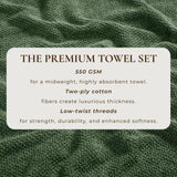 Cotton textured bath towel set - acacia collection