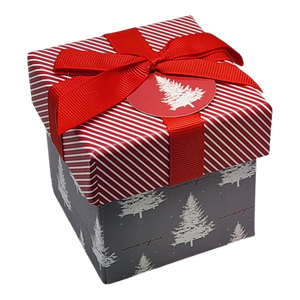 Gift Box Cube for Gift Cards - 3" x 3" - Greyscale Trees