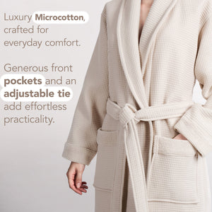 American Soft Linen Women's 100% Turkish Cotton Bathrobe | Micro Cotton Shawl Collar