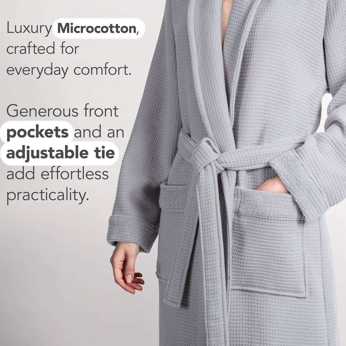 American Soft Linen Women's 100% Turkish Cotton Bathrobe | Micro Cotton Shawl Collar