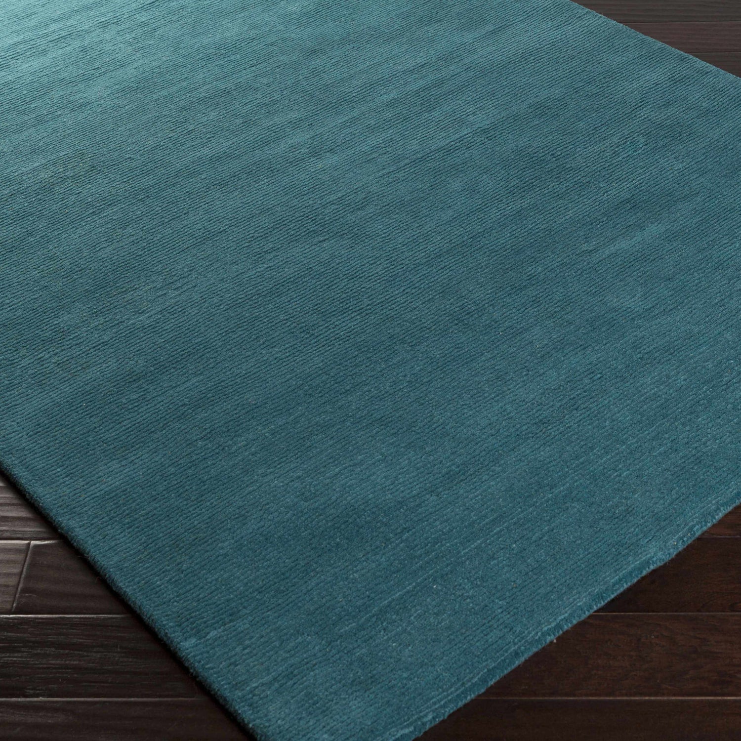 Brockton Solid Teal Wool  Rug