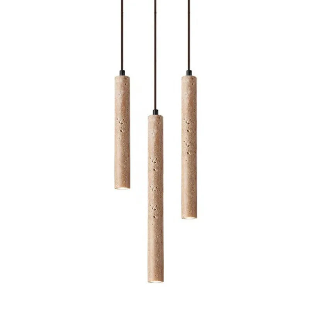 Travertine LED Pendant Light 28cm Minimalist Wabi Sabi Ceiling Lamp