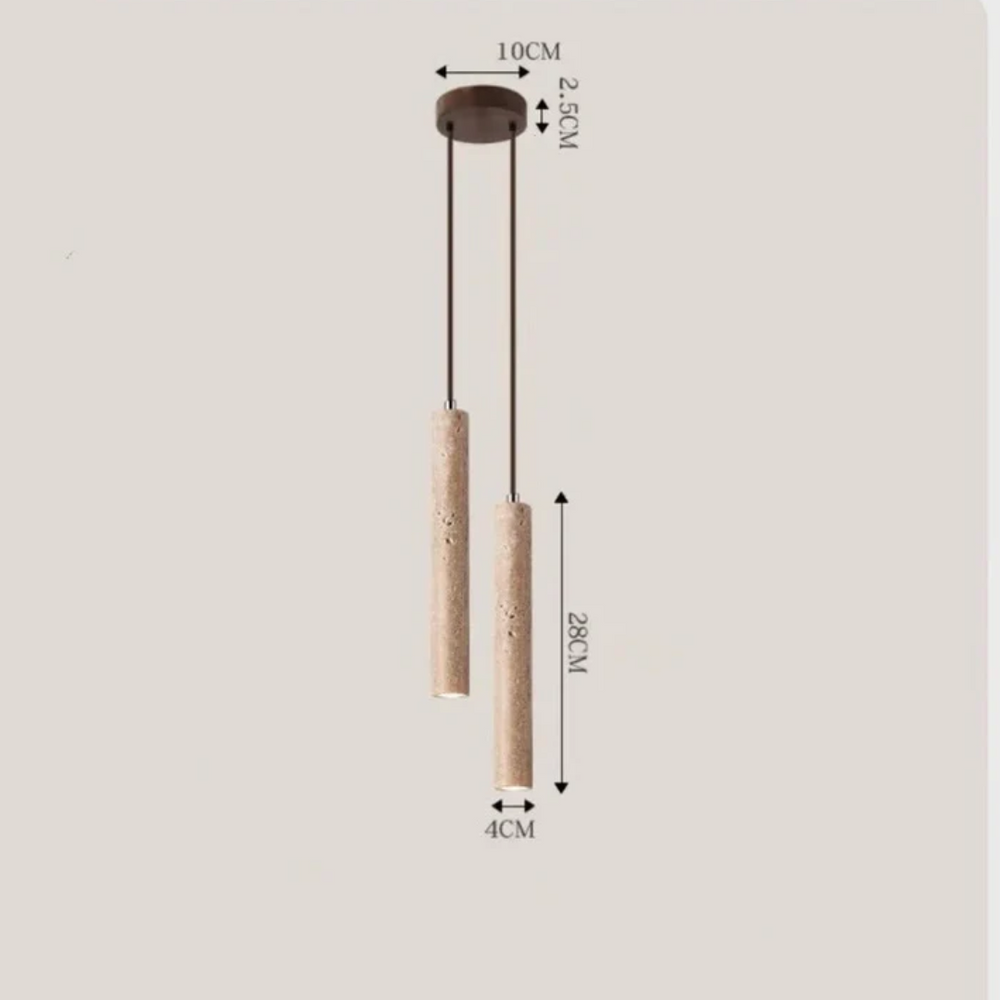 Travertine LED Pendant Light 28cm Minimalist Wabi Sabi Ceiling Lamp