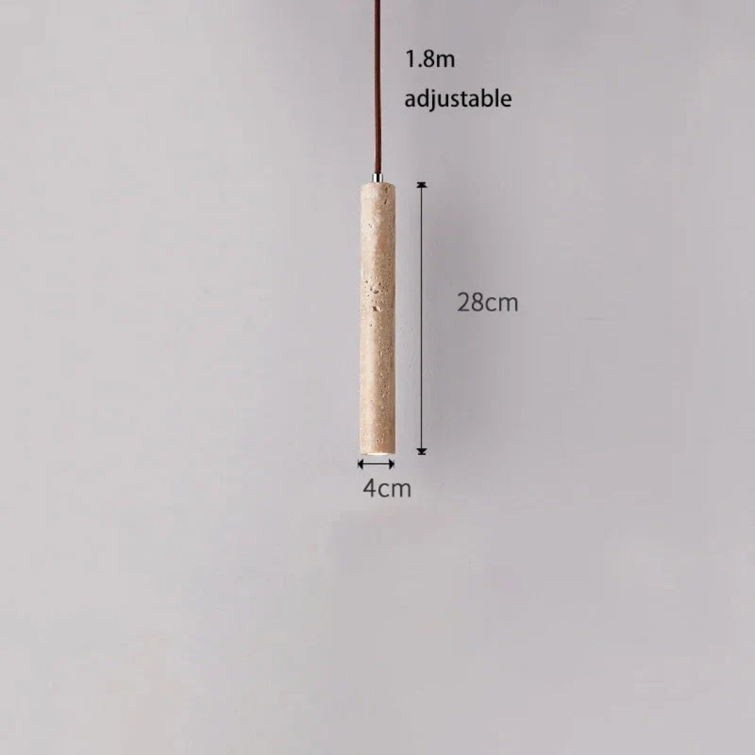 Travertine LED Pendant Light 28cm Minimalist Wabi Sabi Ceiling Lamp